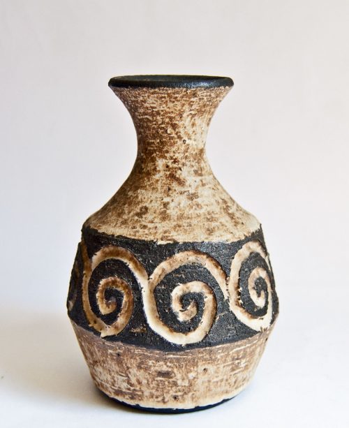 Løvemose Denmark, Carved Stoneware Bottle